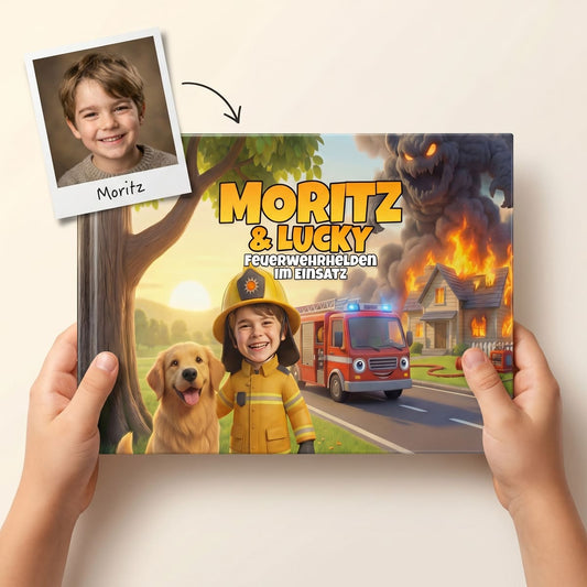 Dein Kind wird zum mutigen Feuerwehr-Helden.